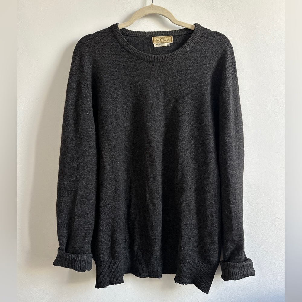Cashmere Paul Stuart Vintage Charcoal Crewneck Sweater